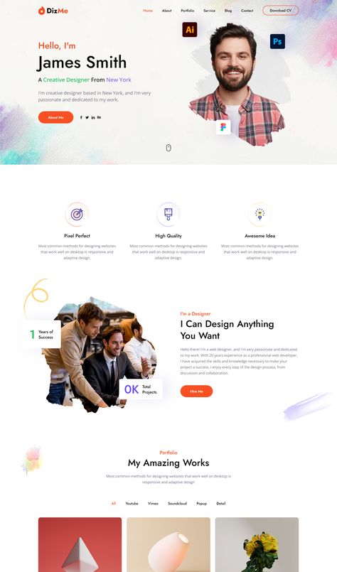 Personal Portfolio React Nextjs Template React Web Design, React Website Design, React Portfolio Website, Graphic Designer Portfolio Template, Personal Portfolio Website Design Layout, About Me Section Website, About Me Page Design Portfolio, Interaction Design Portfolio, Webflow Web Design