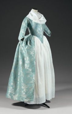 Robe a la Angalaise. 18th Century gown. Sea foam blue. 1760s Fashion, 18th Century Womens Fashion, Georgian Dress, 18th Century Dresses, 1700 Fashion, 18th Century Women, 18th Century Dress, Rococo Fashion, 18th Century Costume