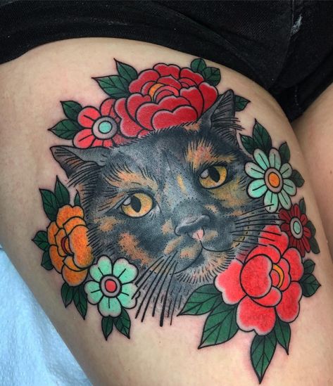 Tortoise Cat Tattoo, Tortoise Shell Cat Tattoo, Tortoiseshell Cat Tattoo, Aki Tattoo, Tortoiseshell Cat, Tortoise Cat, Tortoise Shell Cat, Fun Challenges, Tattoo Ink