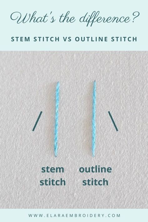 Contour Stitch Embroidery, How To Embroider Outline Stitch, Best Embroidery Stitch For Outline, How To Outline Stitch Embroidery, Pretty Embroidery Stitches, Contour Embroidery Stitch, Outline Stitch Embroidery Tutorial, Cross Stitch Outline, Stem Stitch Embroidery Motifs