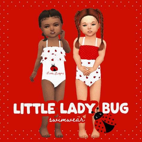 Little LadyBug Swimwear 2 Toddler - Screenshots - The Sims 4 Create a Sim - CurseForge Bikinis Sims 4 Cc Girl, Sims 4 Ladybug, Cc Swimwear, Kid Swimsuit, Infant Cc, Toddlers Swimwear, Clothes Cc, Cc Sims4, Toddler Swimsuits