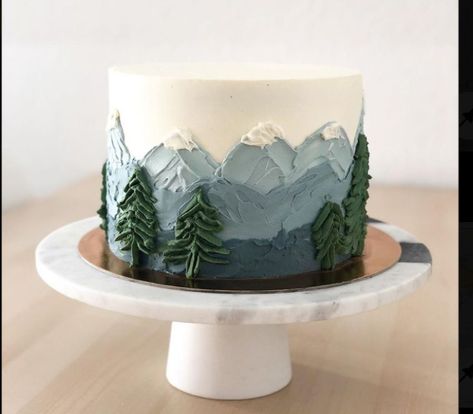 Cake For Nature Lover, Birthday Cake Mountain Theme, Outdoors Cake For Men, Hiking Cake Ideas For Men, National Park Birthday Cake, Hiking Birthday Cake, Nature Cake Design, Let The Adventure Begin Baby Shower Cake, Adventure Awaits Baby Shower Cake