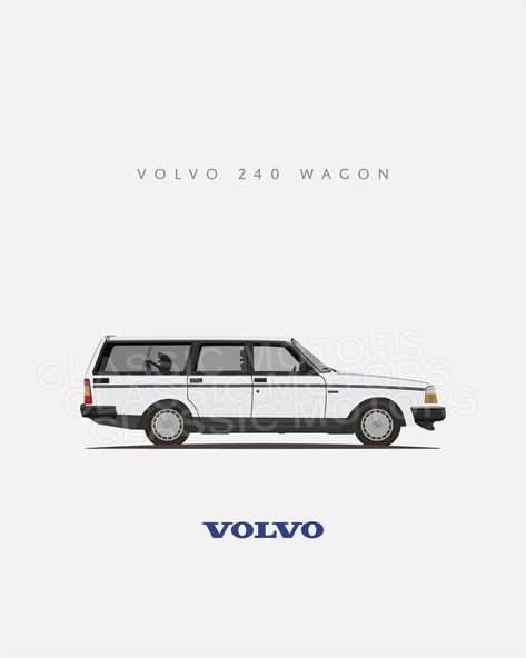 Volvo 240 Wagon, Volvo Wagon, Volvo Xc, Grapevine Tx, Volvo 240, Volvo Cars, Animated Drawings, Retro Cars, Color Print