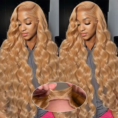 PRICES MAY VARY. [Wear and Go Wig Advantages]:Only Need 3S Quick and Easy to Wear & Very Quick to Put on and Taken off.No Skills Needed,Beginner-Friendly. [Wear and Go Wigs Lace Size]:9X6 Pre-Cut Lace with Middle Part, Pre-Plucked Natural Hairline.No Glue & No Gel,Protect Your Scalp,More Comfortable and Silky. [Honey Blonde HD Lace Front Wig Human Hair Material]: honey blonde wig human hair made from 12A premium brazilian unprocessed virgin human hair. no shedding, no tangle. glueless wigs human Wigs Blonde Black Women, Hair Styles Teens, Honey Blonde Wig Hairstyles, Barbie Personality, Color Lace Front Wigs Black Women, Colored Wig Hairstyles, Honey Blonde Wig Black Women, Blonde Sew In, Cute Wig Styles