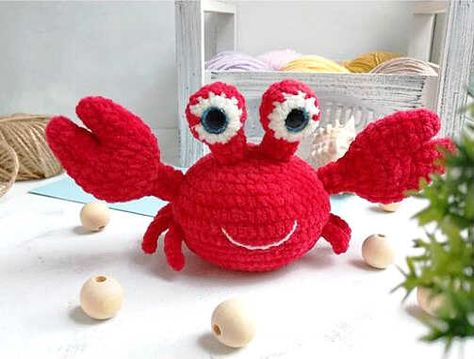 Crochet Sebastian Crab Free Pattern, Crochet Crab Amigurumi Free Pattern, Free Crochet Crab Pattern, Crab Amigurumi Free Pattern, Crab Crochet Pattern Free, Crochet Crab Pattern Free, Amigurumi Crab, Crab Crochet, Christmas Tree Skirt Crochet Pattern