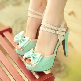 How about this shoe?  Share to get a coupon for all on FSJ Mint Cute Sandals Peep Toe Platform High Heels with Bow Pink Sandals Heels, Kawaii Shoes, Prom Heels, Studded Heels, Bow Heels, Pink Sandals, Peep Toe Sandals, Prom Shoes, Cute Sandals