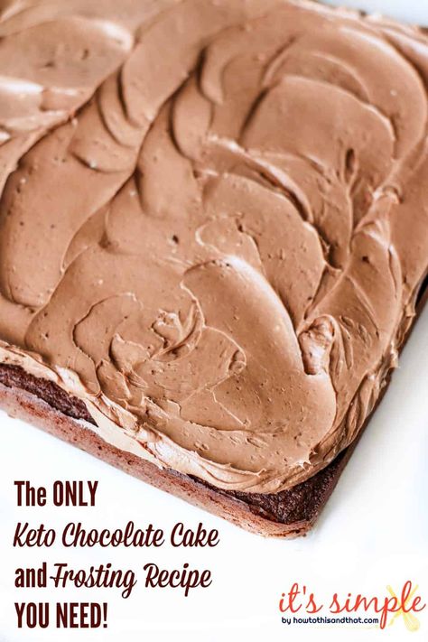 Keto Chocolate Cake with a rich chocolate cream cheese frosting is everything you've wished for in a low carb #dessert, and more! This easy to follow recipe uses #almondflour, unsweetened cocoa, and monk fruit sweetener to give you the perfect #lowcarb chocolate cake to feed your cravings. The addition of cream cheese into this #keto #chocolate #frosting is what takes it over the top. #ketocake #glutenfreedessert #ketochocolate #easyketorecipes #ketodietrecipes #lchf #lowcarbdesserts Cake Made With Monk Fruit, Monk Fruit Cake Recipes, Monk Fruit Frosting, Keto Chocolate Frosting, Best Keto Chocolate Cake, Low Carb Chocolate Frosting, Keto Chocolate Torte, Desserts With Monkfruit Sweetener, Recipes Using Monk Fruit Sweetener