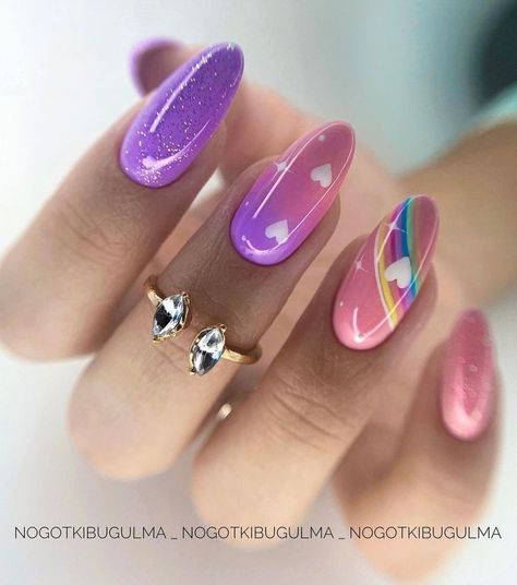 Trendy Nail Polish, Rainbow Nail Art, February Nails, Different Nail Designs, Her Nails, Pretty Nail Art, Rainbow Nails, Nails Desing, Summer Nail