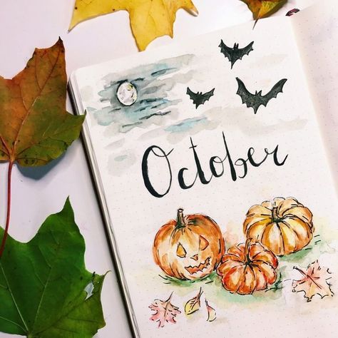 Fall Themed Bullet Journal Cover Pages - Sheena of the Journal Fall Bullet Journal Cover, Fall Bullet Journal, Bullet Journal Halloween, Bullet Journal October, Bullet Journal Cover, Bullet Journal Key, Bullet Journal Set Up, Bullet Journal Cover Page, Bullet Journal Cover Ideas