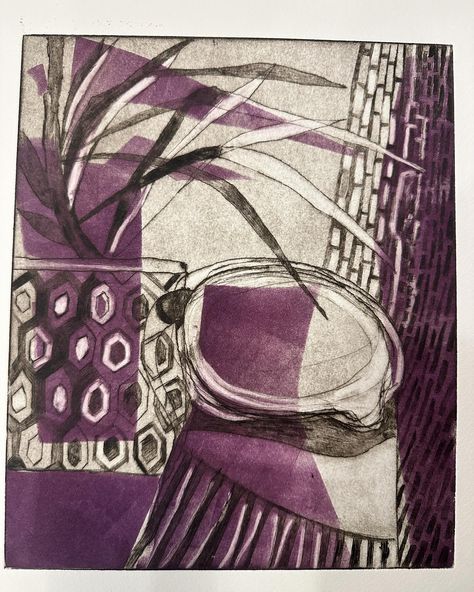 Still life dry point monoprint on zinc plate. @pressingmattersmag #pressingmattersinsert29 #printmaking #printmakingart #printmakingprocess #drypoint #drypointetching #intaglio #intaglioprint #intaglioprintmaking Intaglio Printmaking, Dry Point, Drypoint Etching, Printmaking Art, Monoprint, Printmaking, Print Making, Still Life, Quick Saves