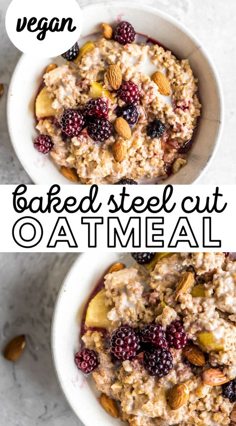 Baked Steel Cut Oats, Baked Steel Cut Oatmeal, Steel Cut Oatmeal Recipes, Steel Cut Oats Recipe, Baked Oatmeal Recipe, Steel Cut Oatmeal, Easy To Make Breakfast, Gluten Free Breakfast, Baked Oatmeal Recipes