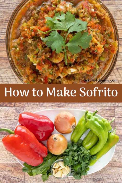 Sofrito Recipe (Puerto Rican) | Chef Dennis Spanish Sofrito Recipe, How To Make Sofrito Puerto Rico, Sofrito Recipe Cuban, Puerto Rican Sofrito Recipe, Sofrito Recipe Puerto Rican, How To Make Sofrito, Puerto Rican Sofrito, Sofrito Recipe, Puerto Rican Cuisine