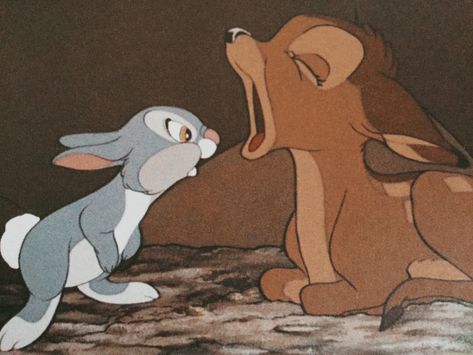 Thumper & Bambi (1942) Thumper And Bambi, Bambi And Thumper Wallpaper, Panpan Disney, Disney Animal Aesthetic, Disney Wallpaper Bambi, Bambi Laptop Wallpaper, Bambi Aesthetic, Thumper Bambi, Bambi Thumper And Flower