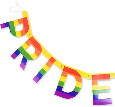 2x Gay Pride Rainbow Banners - 180cm Striped Letter Bunting LGBTQIA+ : Amazon.co.uk: Toys & Games Pride Banner, Pom Pom Flowers, Fiesta Party Decorations, Hawaii Party, Got Party, Rainbow Paper, Rainbow Balloons, Paper Banners, Happy Pride