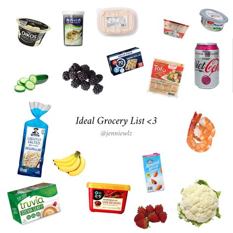 Ed Grocery List, Food Calories List, Trader Joes Food, College Meals, Food Crush, Low Cal Recipes, Healthy Groceries, Healthy Food Dishes, Low Calorie Snacks