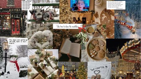 December Laptop Wallpaper Aesthetic, Vintage Collage Wallpaper Laptop, Laptop Wallpaper Christmas Aesthetic, Winter Aesthetic Wallpaper Collage, Christmas Collage Wallpaper Laptop, Collage Christmas Wallpaper, Christmas Wallpaper Laptop Hd, Christmas Wallpaper For Laptop, Aesthetic Christmas Laptop Wallpaper