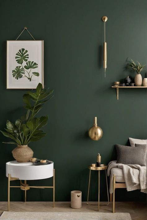 - home decor
- interior design
- paint color trends
- color inspiration Behr Deep Viridian, Dark Green And Cream Bathroom, Perfect Dark Green Paint Color, Dark Interior Paint Ideas, Bathroom Paint Colors Bold, Dark Green Chair Rail, English Ivy Paint Color, Half Bathroom Green Walls, Green Paints For Living Room