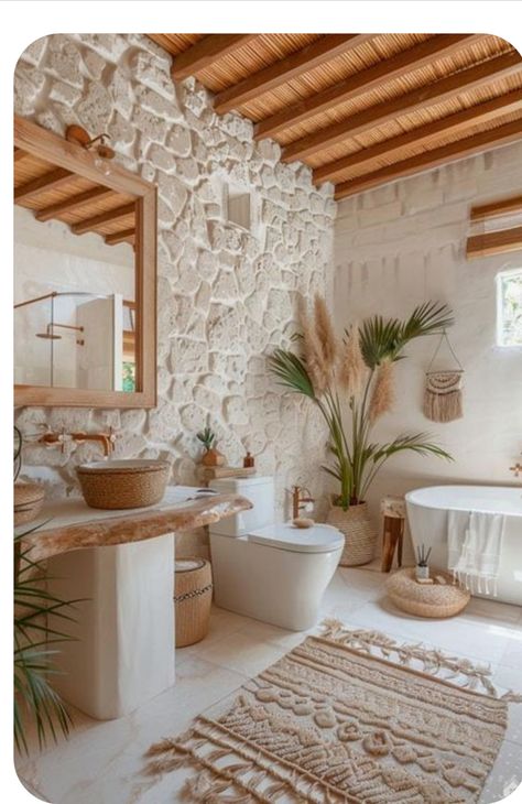 Medditeranean Style Bathroom, Modern Spanish Style Bathroom, Bathroom Spanish Style, Spanish Style Bathrooms Mexico, Zen Interior Design, Color Schemes Bathroom, Bohemian Style Interior Design, Bathroom Artwork Ideas, Modern Spanish Style