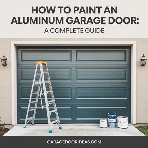 Step-by-step process for painting your aluminum garage door. Paint Garage Doors Black, How To Paint A Garage Door, Diy Garage Door Paint, Painting Garage Door Black, Painting Vinyl Garage Doors, Painting Garage Doors, Painting Metal Garage Door Diy, Paint Metal Garage Door To Look Like Wood, Paint Garage Door