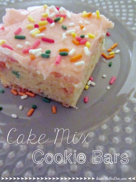 White Cake Mix Cookies, Field Meals, Cake Mix Bars, Cake Batter Recipes, Cake Mix Cookie, Cake Mix Cookie Bars, Recipes Using Cake Mix, Cookie Bars Easy, Fact About Me