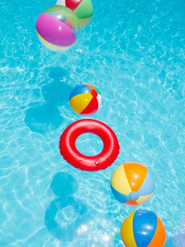 Beach Balls, Blue Water, Swimming Pool, Floating, Swimming, Pool, Ring, Water, Blue