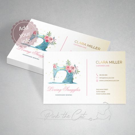 Premade boutique sewing machine watercolor business logo design logoinspirations #onlinelogodesign #logodesigninspiration #logoinspo🌺. Visiting Cards Design Fashion Boutique, Visiting Cards Design For Boutique, Boutique Cards Design, Boutique Visiting Card Designs, Sewing Logo Design Ideas Branding, Boutique Visiting Card, Fashion Designer Visiting Card, Fashion Taglines, Sewing Business Cards