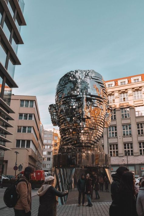 The Motorized Head of Franz Kafka Modern Art Sculpture in Prague, Czech Republic | The Perfect 3 Days in Prague Travel Guide | Travel Guide for The Perfect 3 Days in Prague | 3 Perfect Days in Prague City Guide | Where to Stay, What to Eat, and What to Do in Prague in 3 Days | How to Spend the Perfect 3 Day Weekend in Prague | The Perfect 3 Day Weekend in Prague Travel Guide | 3 Day Weekend Prague City Guide | Whether you love castles, beauty, or are just hankering for a good beer... Prague Czech Republic Aesthetic, Prague Summer, Prague Aesthetic, Weekend In Prague, Prague Fashion, Prague Travel Guide, Prague Photos, 3 Day Weekend, Czech Republic Travel