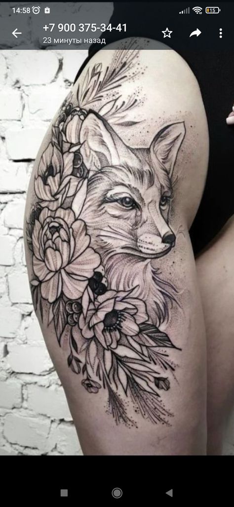 Fox Tattoo Design, Taurus Tattoos, Flame Tattoos, Tattoos For Women Half Sleeve, Hip Tattoos Women, Leg Tattoos Women, Fox Tattoo, Thigh Tattoos Women, Grey Tattoo