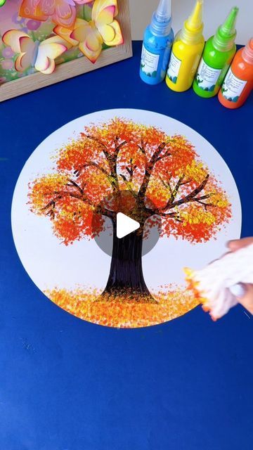 Simple and Easy Drawing Ideas on Instagram: "Discover the joy of drawing a beautiful and colorful tree with these easy methods! Start with the trunk using your favorite colors, then add vibrant leaves using a combination of color, a toothbrush, bubble wrap, and clay. This fun, parent-child interactive activity is perfect for sparking creativity and enjoying quality time together. Ideal for moms and kids looking to explore art in a playful and imaginative way!" Painting Leaves Acrylic, Bubble Wrap Painting, Bubble Wrap Art, Creative Arts Therapy, Easy Art For Kids, Bubble Painting, Kindergarden Activities, Simple Tree, Diy Artwork