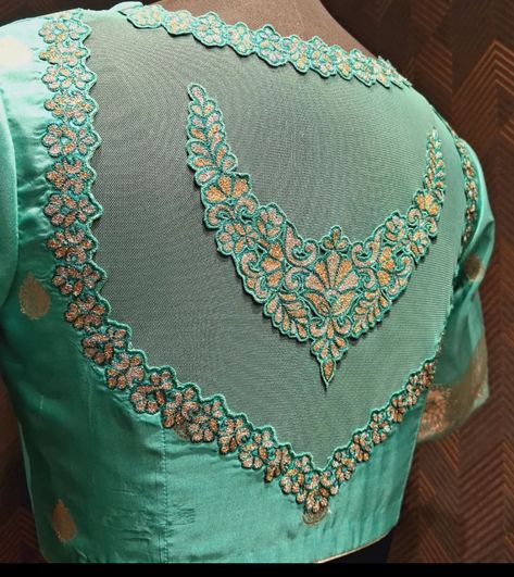 Broad V Neck Blouse, Maggam Work Blouse Designs Latest, Broad V Neck, Machine Embroidery Designs For Blouses, Embroidery Designs For Blouses, Blouse Degine, Work Blouse Designs Latest, Maggam Blouses, 50 Blouse Designs