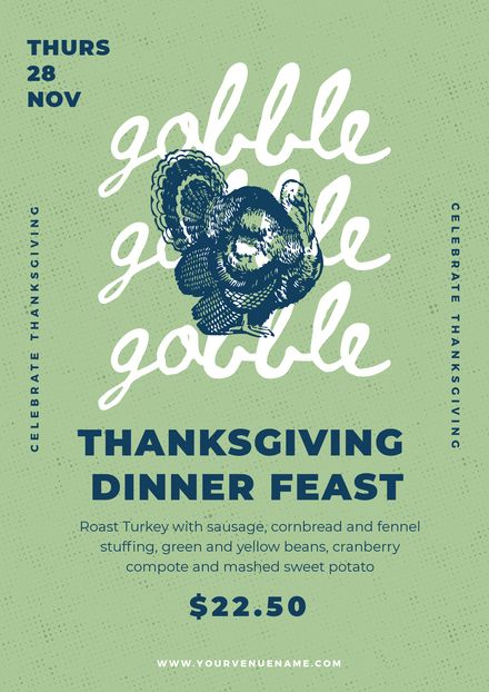 Thanksgiving Gobble, Gobble, Gobble - Easil Turkey Graphic Design, Thanksgiving Email Marketing, Thanksgiving Design Poster, Thanksgiving Poster Design, Thanksgiving Social Media Post, Thanksgiving Graphic Design, Aoii Graphics, Thanksgiving Social Media, Pub Branding