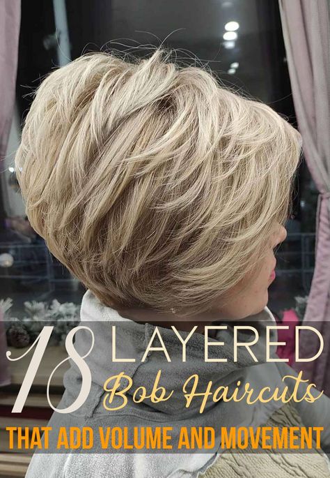 Layered bob hairstyles is the fact that they allow you to have more volume without actually trying too hard. In fact, you wake up in the morning, run your fingers through your hair and what do you know – your hair is in place. The look can be short and sweet or long and chic, but one thing is certain: Layered bob cuts continue to be one of the most sought-after hairstyles. Short Volume Haircuts, Short Layered Bobs, Layered Stacked Bob Haircut, Angled Bob With Layers, Volume Haircut, Short Pixie Bob Haircuts, Pixie Bobs, Short Pixie Bob, Graduated Bob Haircuts