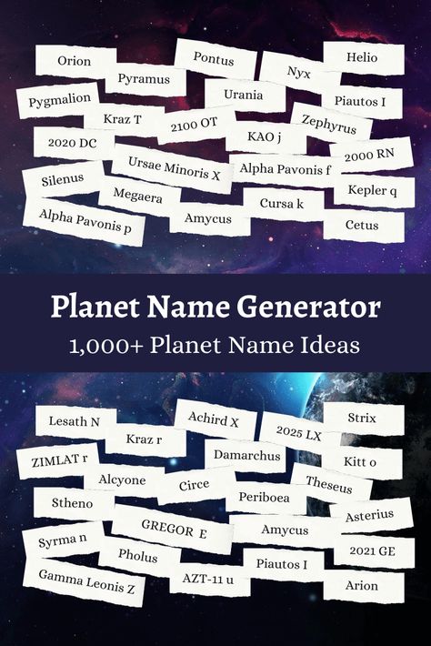 Planet Name Generator: 1000+ Planet Name Ideas 🪐 | Imagine Forest Galactic Names, Planet Name Ideas, Galaxy Name Ideas, Sci Fi Name Ideas, Sci Fi Character Names, Planet Names Ideas, Fantasy Location Names, Space Related Names, Sci Fi Plot Ideas