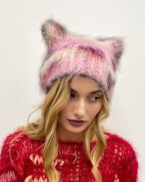 Cat Beanie, Making Out, Knitted Hats, Knit Crochet, Crochet Hats, Yarn, Wool, Knitting, Crochet