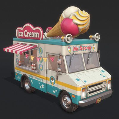 Cool Ice Cream, Ice Truck, Ice Cream Car, Ice Cream Cart, Food Truck Business, Ice Cream Design, Ice Cream Van, Cream Design, Food Truck Design