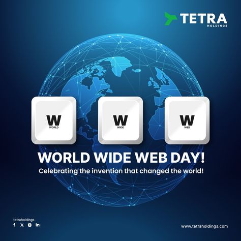 Celebrating the invention that changed the world! 🌐💻 Happy World Wide Web Day! #WorldwideWebDay #WebDay #InternetCelebration #WebAnniversary #OnlineWorld #WebHistory #WebRevolution #DigitalAge #InternetLife #webculture Reach out to us : info@tetra.holdings http://tetraholdings.com World Wide Web Day, Web History, World Wide Web, Online World, Change The World, Celebrities, The World, Pins