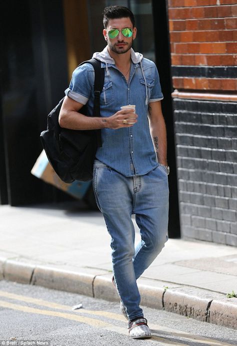 Stylish: New dancer Giovanni Pernice also made an appearance in a double-denim ensemble Giovanni Strictly, Sicilian Men, Johnny Tremain Movie, James Baldwin Giovanni's Room, Strictly Dancers, Uk Tv Shows, Dance Forever, Covent Garden London, Professional Dancers