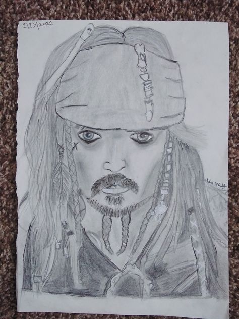 Jack Sparrow Drawing, Captain Jack Sparrow, Celebrity Drawings, Jack Sparrow, Captain Jack, Charcoal Drawing, Pirates Of The Caribbean, Pen Drawing, Johnny Depp