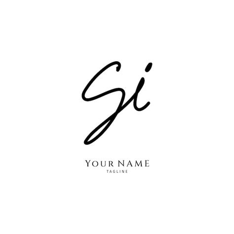 Vector handwritten si letter logo simple... | Premium Vector #Freepik #vector #signature-font #handwritten #script-logo #letter-logo Si Logo Design, S Signature Ideas, Simple Signature Ideas, Logo Handwritten, Cursive Logo, Handwriting Logo, Lettermark Logos, Si Logo, Painting References