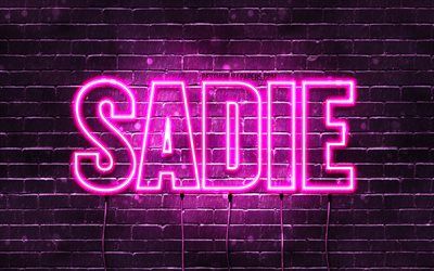 Download wallpapers Sadie, 4k, wallpapers with names, female names, Sadie name, purple neon lights, horizontal text, picture with Sadie name for desktop free. Pictures for desktop free Emily Name, Wallpaper Name, Pink Neon Lights, Apple Iphone Wallpaper Hd, Female Names, Apple Wallpaper Iphone, Name Wallpaper, Desktop Pictures, Wallpaper Pictures