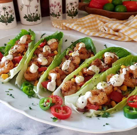 Healthy Taco Shrimp Lettuce Wraps - Easy DIY Recipes Healthy Shrimp Tacos Lettuce Wraps, Lettuce Wrap Shrimp Tacos, Shrimp Taco Lettuce Wraps, Healthy Shrimp Lettuce Wraps, Lettuce Shrimp Tacos, Healthy Taco Shrimp Lettuce Wraps, Taco Shrimp Lettuce Boats, Shrimp Taco Salad Bowl, Shrimp Tacos Lettuce Wraps