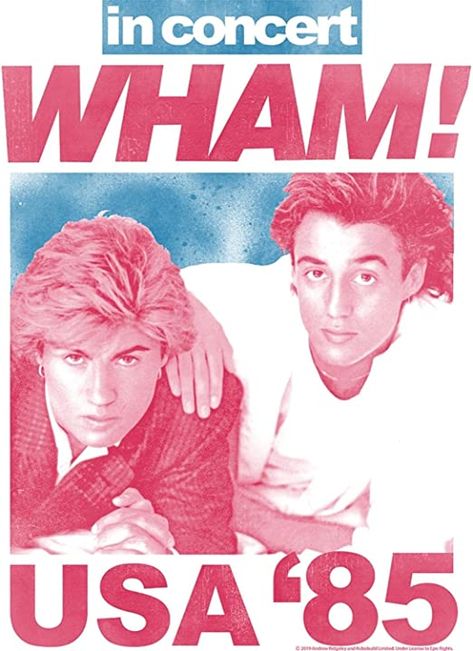 Amazon.com: Wham in Concert George Michael and Andrew Ridgeley USA '85 Adult T-Shirt 80s Graphic Tee : Clothing, Shoes & Jewelry Wham Poster Vintage, Wham Pfps, Wham Aesthetic, Wham Poster, Organization Under Bed, Wham 80s, Wham T Shirt, George Michael 80s, George Michael Poster