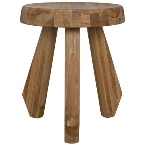 Priam Teak Stool – BURKE DECOR Three Legged Stool, Accent Stool, Balance Design, Planter Table, Modern Stools, Low Stool, Wood Stool, Stool Design, Interior Design Magazine