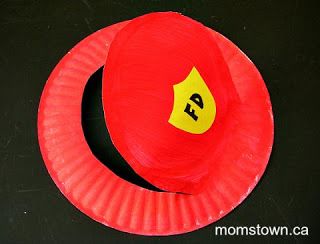 firefighter hat -- #firefighters, #toddler, #preschool Fire Truck Craft, Community Helpers Kindergarten, Fire Safety Theme, Community Helpers Crafts, Firefighter Hat, Fire Safety Preschool, Safety Crafts, Truck Crafts, Community Helpers Theme