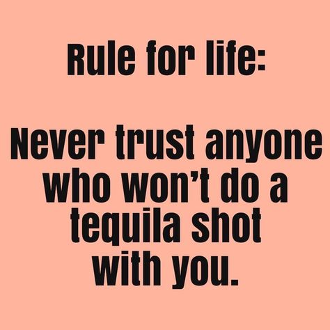 Tequila Jokes, Liquor Quotes, Never Trust Anyone, Silly Shirt, Tequila Shots, Life Rules, Drinking Humor, Drink Up, Cocktail Recipes