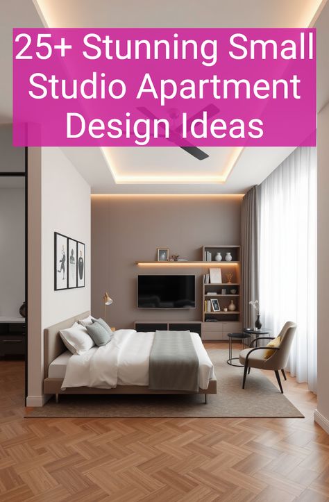 25+ Stunning Small Studio Apartment Design Ideas Super Small Studio Apartment Ideas, Small Studio Design Ideas, 400sq Ft Studio Apartment, Never Too Small Apartment, Minimalist Studio Apartment Small Spaces, Decorate Studio Apartments, Studio Unit Condo Design, One Room Apartment Layout, Studio Apartment Minimalist