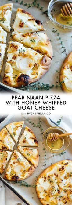 Honey Whipped Goat Cheese, Pizza Naan, Recipe With Honey, Naan Pizza Recipes, Honey Drizzle, Whipped Goat Cheese, Naan Pizza, Goat Cheese Recipes, Honey Recipes