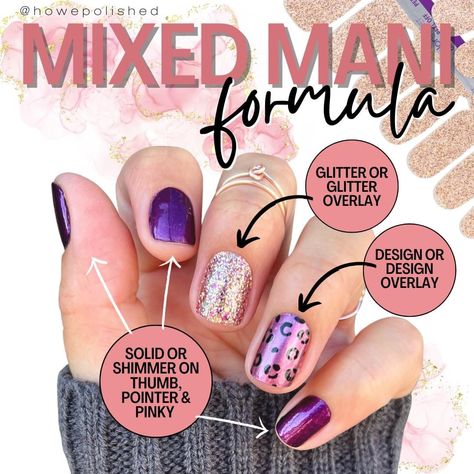 Color Street Shimmer Down Mixed Mani, Color Street Mixed Manis, Color Street Halloween Mixed Mani, Colorstreet Mixed Mani Ideas, Color Street Graphics, Color Street Mixed Mani Ideas, Mixed Mani Ideas, Color Street Mixed Mani, Colorstreet Combos