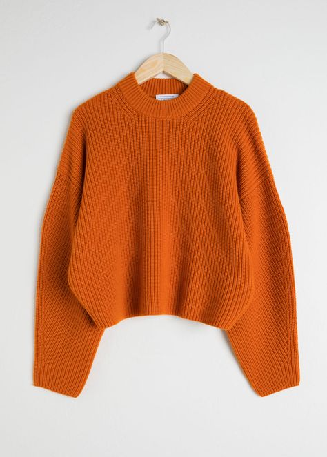 Orange Jumpers, Rib Knit Sweater, Knitting Fashion, Pullovers Outfit, Sweater Dress Outfit, Orange Sweater, Orange Outfit, Braut Make-up, Pullover Outfit