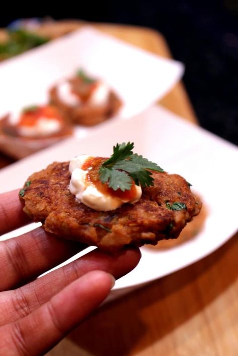 Refried Bean Cakes Refried Bean Patties, Bean Cakes Recipe, Good Appetizer, Bean Patties, Roasted Green Chili, Make Refried Beans, Refried Bean, Mexican Appetizers, Make Ahead Appetizers